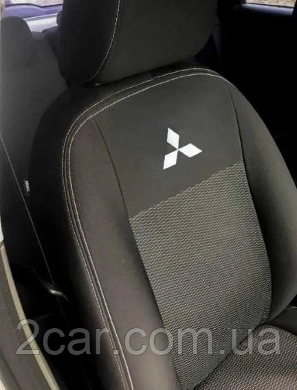 Чохли Mitsubishi L200 2018- (пікап) (задня спинка та сидіння цільні; задній підлокітник; 5 підголівників;