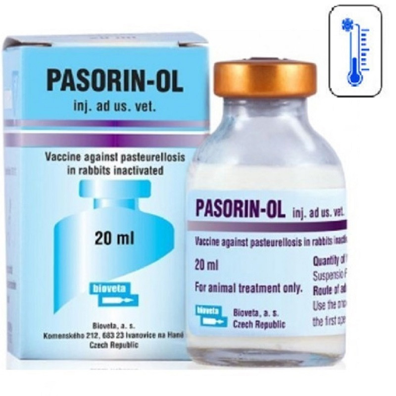 Вакцина Пазорін Ол проти пастерелізу кроликів 20 доз BioVeta 20 мл