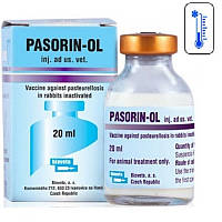 Вакцина Пазорін Ол проти пастерелізу кроликів 1 флакон 20 мл 20 доз Bioveta