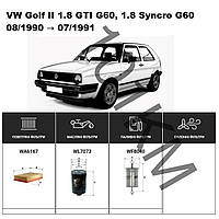 Комплект фільтрів VW Golf II 1.8 GTI G60, 1.8 Syncro G60 (1990-1991) WIX