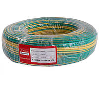 Провод многожильный 2.5mm2 (14AWG/77xD0.20мм, медь, PVC), желто-зеленый