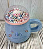 Чашка керамічна з кришкою "Магічне зайченя", 300мл (Кружка для дітей), фото 4