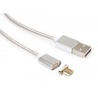 Дата кабель USB 2.0 AM to Micro 5P 1.0m Magnetic Vinga (VCPDCMMAG1S) h