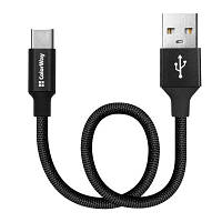 Дата кабель USB 2.0 AM to Type-C 0.25m black ColorWay (CW-CBUC048-BK) p