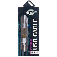 Дата кабель USB 2.0 AM to Micro 5P 0.8m white Atcom 16123 n