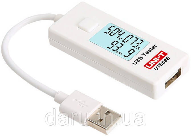 USB-тестер UNI-T UT658B для вимірювання напруги, ємності, струму, фото 1