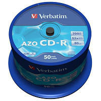 Диск CD Verbatim 700Mb 52x Cake box 50 Crystal AZO 43343 n