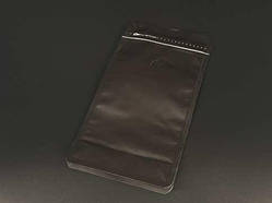 Дой-Пак з зіп замком з клапаном для кави 250г чорний 135х265+70мм / Дой-Пак з зіп замком з клапаном для кави 250г чорний