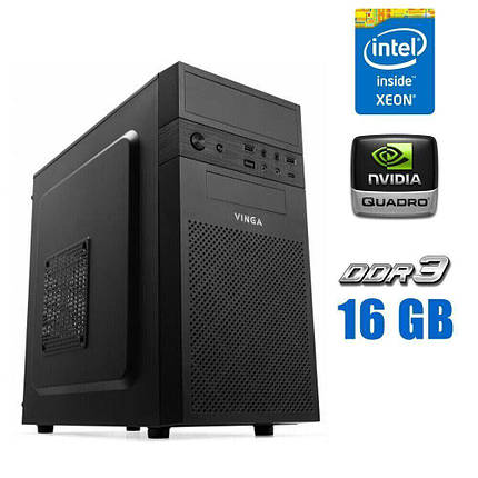 Ігровий ПК Vinga CS112B MT/ Xeon E3-1240 v3/ 16 GB RAM/ 256 GB SSD + 2000 GB HDD/ Quadro T400 4GB, фото 1