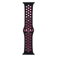 Ремешок для Apple Watch Band Silicone Nike + Protect Case 38 40mm Черно-Розовый LW, код: 6974372