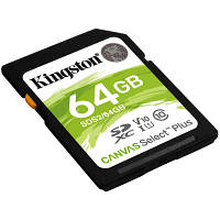 Карта памяти Kingston 64GB SDXC class 10 UHS-I U3 Canvas Select Plus SDS2/64GB n