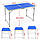 Стіл розкладний для пікніка та риболовлі з 4 стільцями та регульованою висотою Синій, фото 4