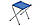 Стіл розкладний для пікніка та риболовлі з 4 стільцями та регульованою висотою Синій, фото 6