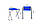 Стіл розкладний для пікніка та риболовлі з 4 стільцями та регульованою висотою Синій, фото 7