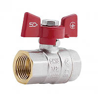 Кран кульовий (метелик) SD Plus 1/2" ВР для води латунний