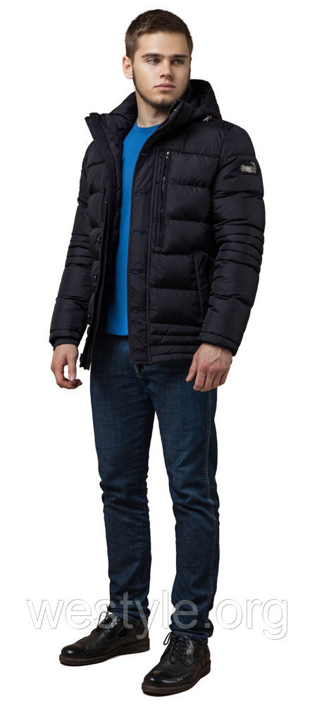 Тепла чорна куртка для чоловіка модель 31610 (КЛАД ТІЛЬКИ 54(XXL))