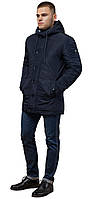 Куртка-парка з капюшоном чоловіча темно-синя модель 4282 (ОСТАЛСЯ ТІЛЬКИ 46(S))