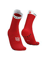 Шкарпетки спортивні компресійні Compressport Pro Racing Socks V4.0 Run High, Red/White, Т2 (39-41)