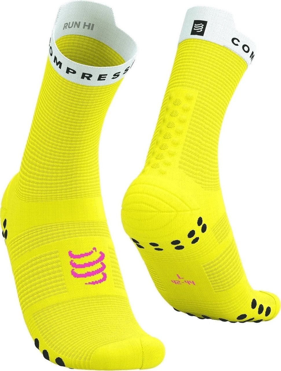 Шкарпетки спортивні компресійні  Compressport Pro Racing Socks V4.0 Run High, Safe Yellow/White, T4 (45-48)