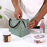 Дитячий набір для ланчу - термосумка, ланч-бокс 850мл, пляшка для води 0.5л Star зелений, фото 4