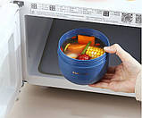 Термо супниця на 600 мл з металевою основою і ложкою, біла, фото 5