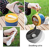 Термо супниця на 600 мл з металевою основою і ложкою, біла, фото 6