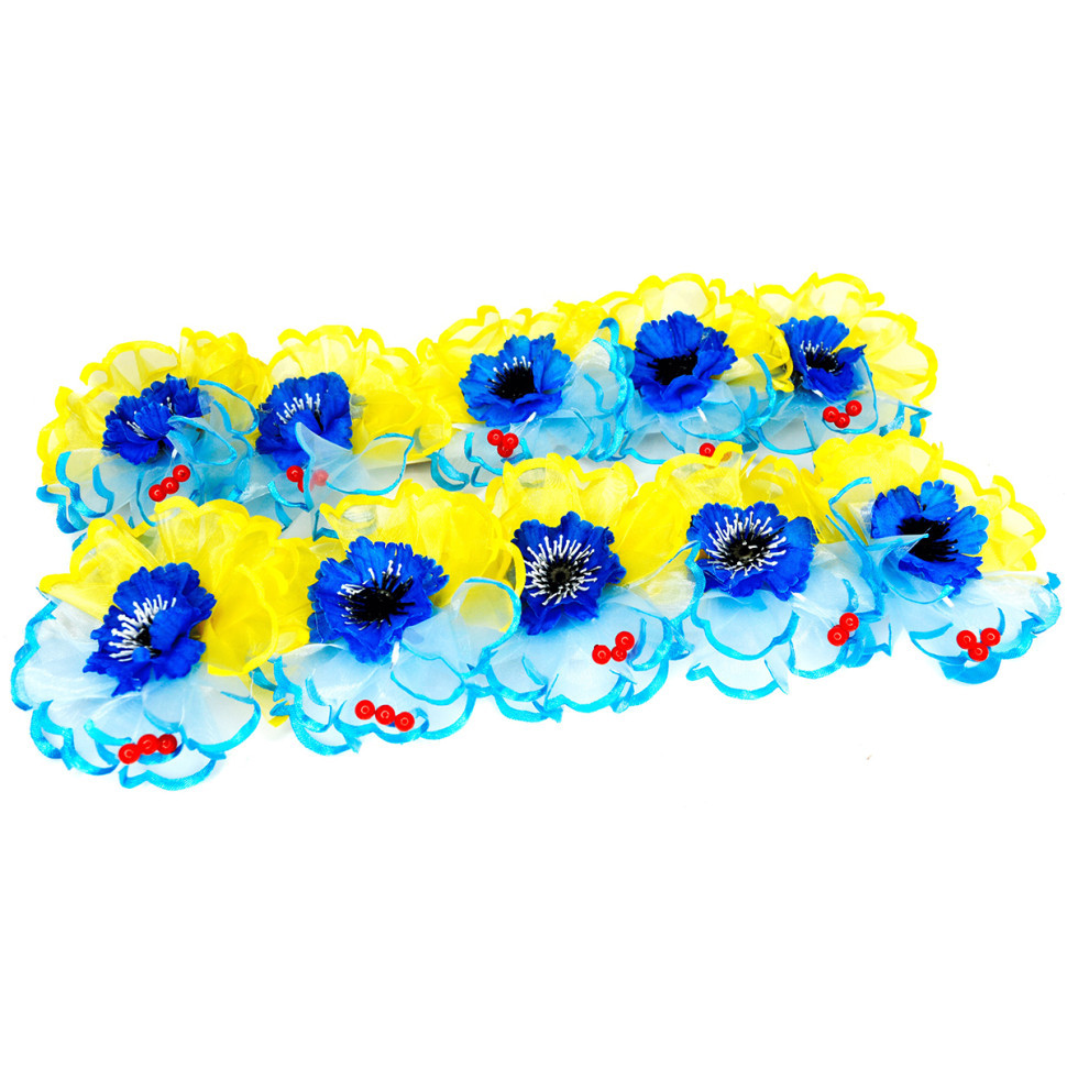 Набір для дівчаток Бантики патріотичні з волошки 0108-379, 10 шт.