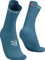 Шкарпетки спортивні компресійні Compressport Pro Racing Socks V4.0 Run High, Niagara Blue/White, T1 (35-38)