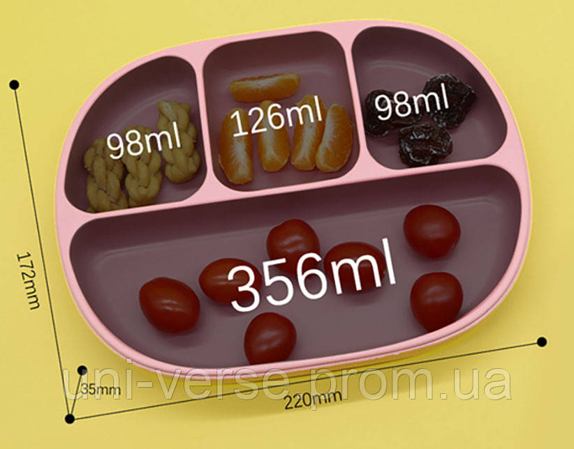 Набор силиконовой посуды 2Life тарелка D15 слюнявчик Жираф ложка вилка в контейнере Розовый ( XN, код: 8038120 - фото 3 - id-p2185981860