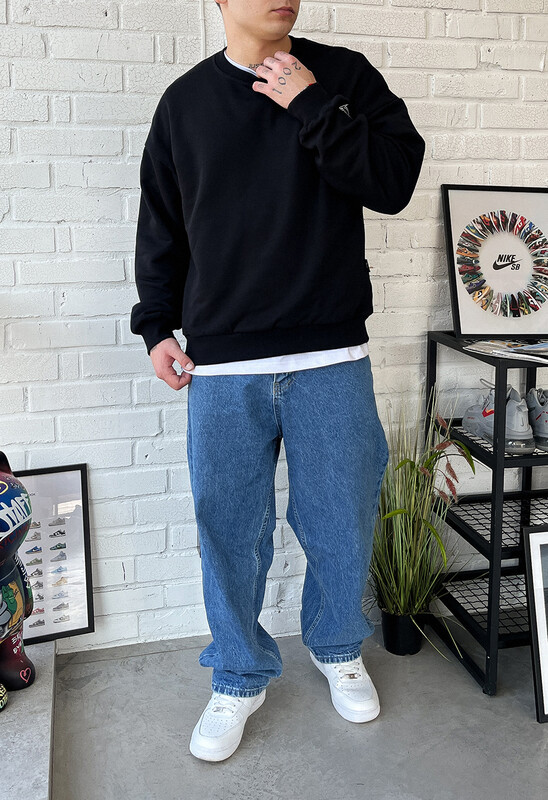 Бавовняний базовий світшот Staff s black oversize