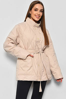 Куртка жіноча демісезонна напівбатальна бежевого кольору 178378T Безкоштовна доставка