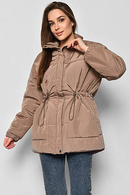 Куртка жіноча демісезонна кольору мокко 178513T Безкоштовна доставка