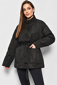 Куртка жіноча демісезонна напівбатальна чорного кольору 178380P