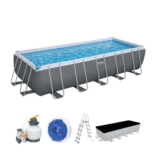 Каркасний басейн Bestway 5612B (640 х 274 х 132 см) з піщаним фільтром, тентом і сходами