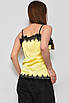 Майка жіноча з мереживом жовтого кольору р.44-46 178231T Безкоштовна доставка, фото 3
