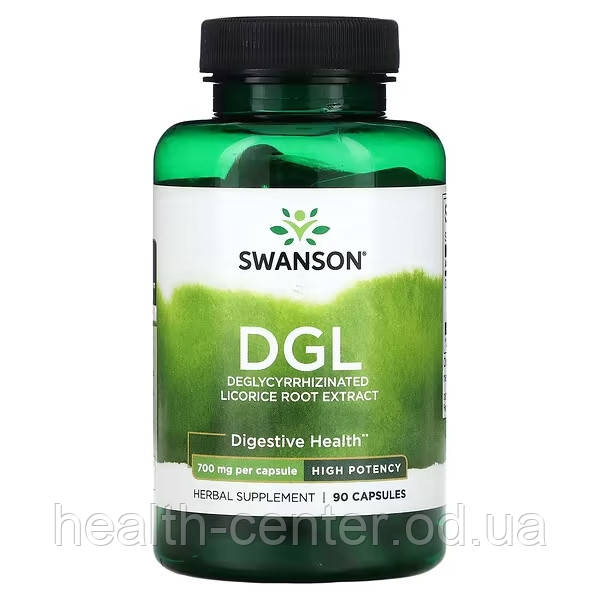 DGL Дегліциризована солодка 700 мг 90 капс лікування виразки шлунка гастриту Swanson США