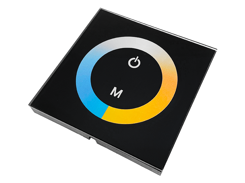 Контролер з клемами W+WW 2 канали 8A 12-24V Сенсорна панель 2 кнопки Чорний