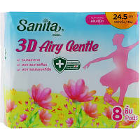 Гигиенические прокладки Sanita 3D Airy Gentle Slim Wing 24.5 см 8 шт. 8850461090704 n
