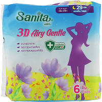 Гигиенические прокладки Sanita 3D Airy Gentle Slim Wing 29 см 6 шт. 8850461090742 n