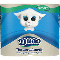 Туалетная бумага Диво Ecosoft 2 слоя серая 4 рулона 4820003831892 n