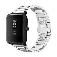 Стальной ремешок BeWatch для Xiaomi Amazfit Bip Серебристый (1110405) XN, код: 1258873