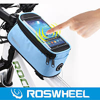 Велосипедная сумка Roswheel 6.5" велосумка для телефона на раму 12496 L Blue