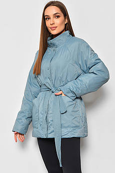 Куртка жіноча демісезонна напівбатальна бірюзового кольору 178379M