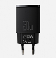 Сетевое зарядное устройство Baseus Compact Quick Charger USB+Type-C 20W Черный (CCXJ-B01) Купи уже сегодня!