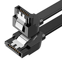 Кабель UGREEN US217 Angled SATA 3 Data Cable 0.5m (Black)(UGR-30797)