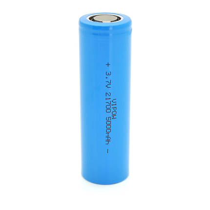 Акумулятор 21700 Li-Ion Vipow ICR21700 FlatTop, 5000mAh, 3.7V, Blue Q50/500, фото 1