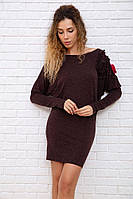 Шерстяное приталенное платье коричневого цвета 167R147-1 Ager XS OB, код: 8231381