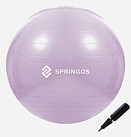 М'яч для фітнесу (фітбол) Springos 65 см Anti-Burst FB0011 Violet Купи уже сегодня!