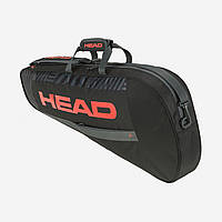 Сумка чохол Head Base Racquet Bag S BKOR Чорно-помаранчевий на 3 ракетки 261323 (Оригінал)