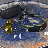 Защитные баллистические очки Flame с сменными линзами и чехлом олива размер универсальный